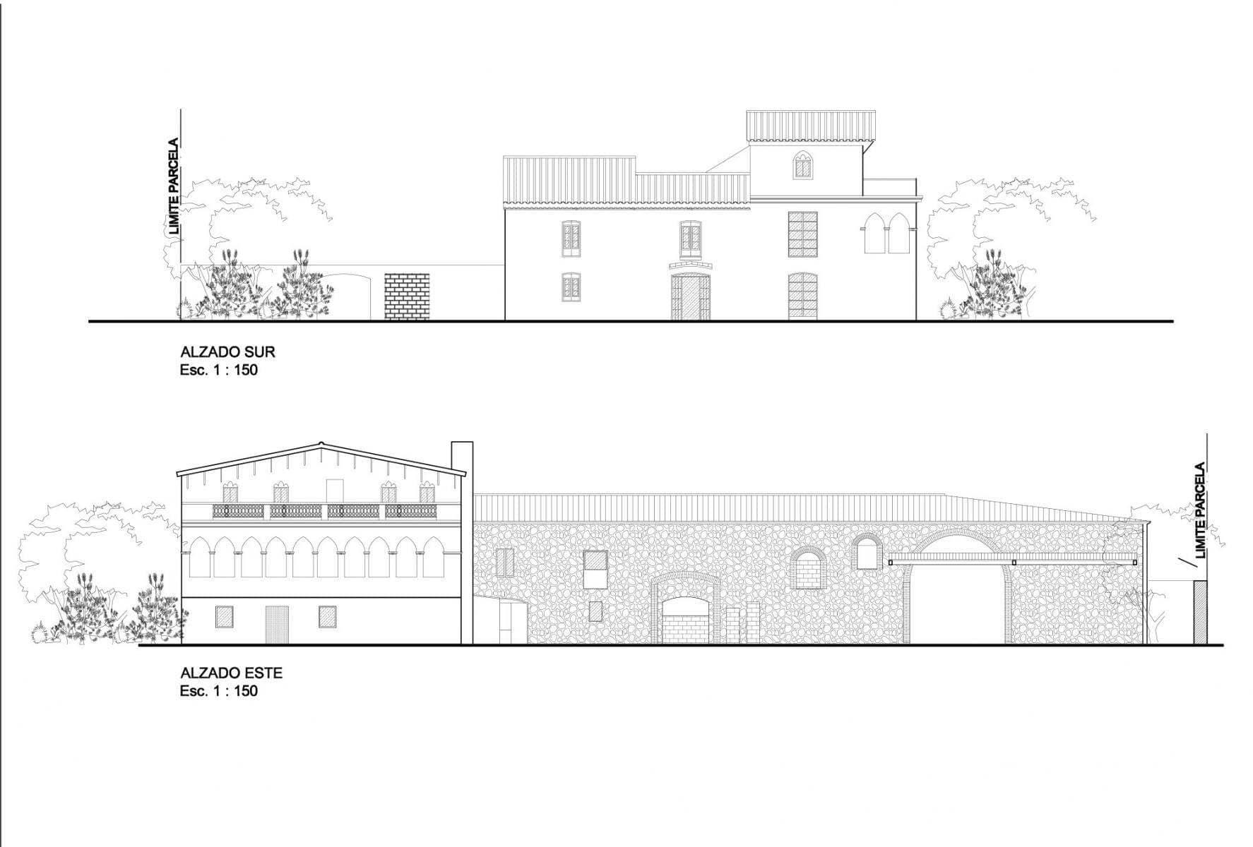 South and east elevations
