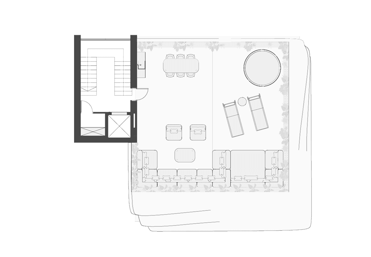 Rooftop · outdoor dining, jacuzzi and sun deck