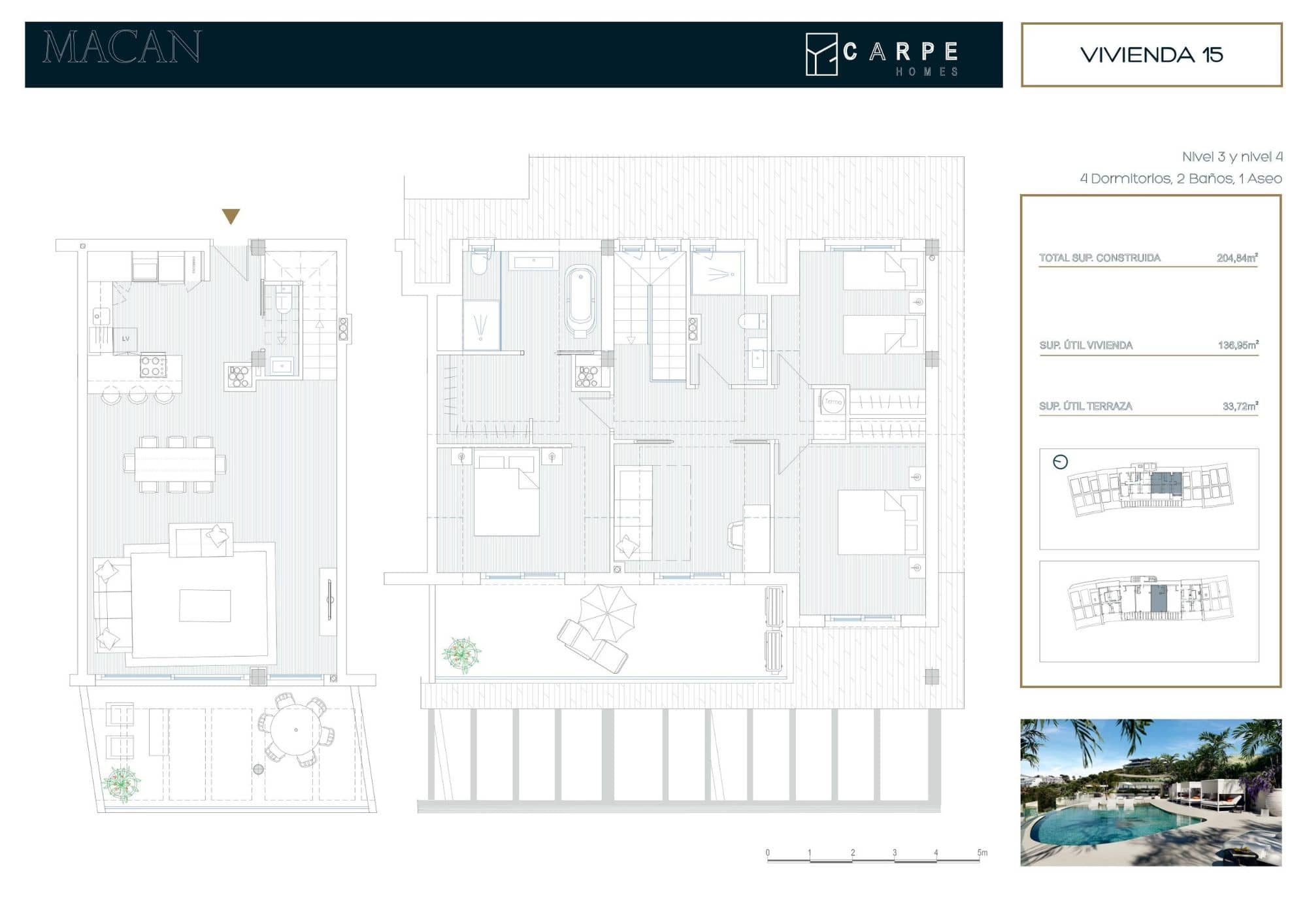 Floor plans — Modern penthouse with sea views