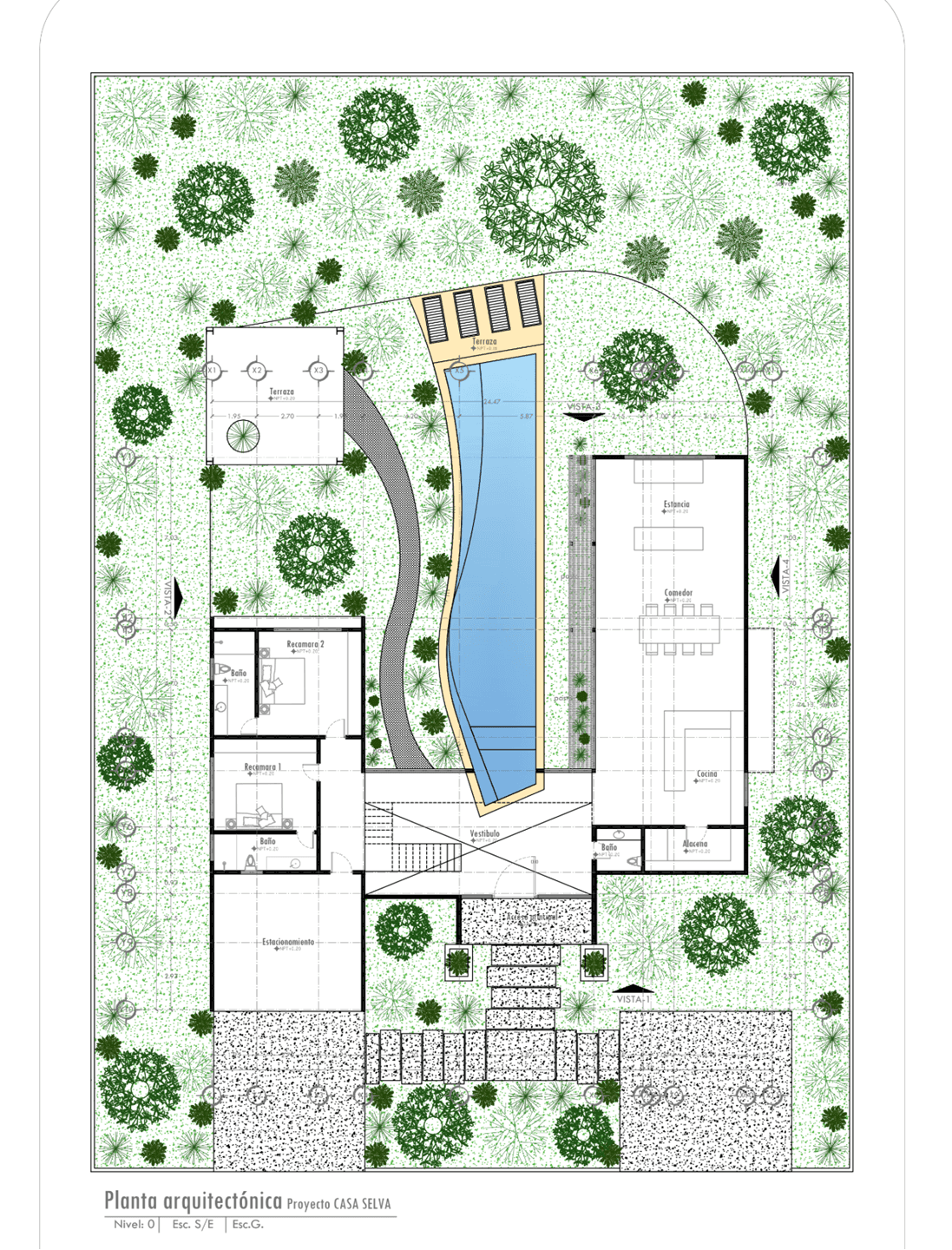 Floor plans — Unique villa in Tulum, Mexico