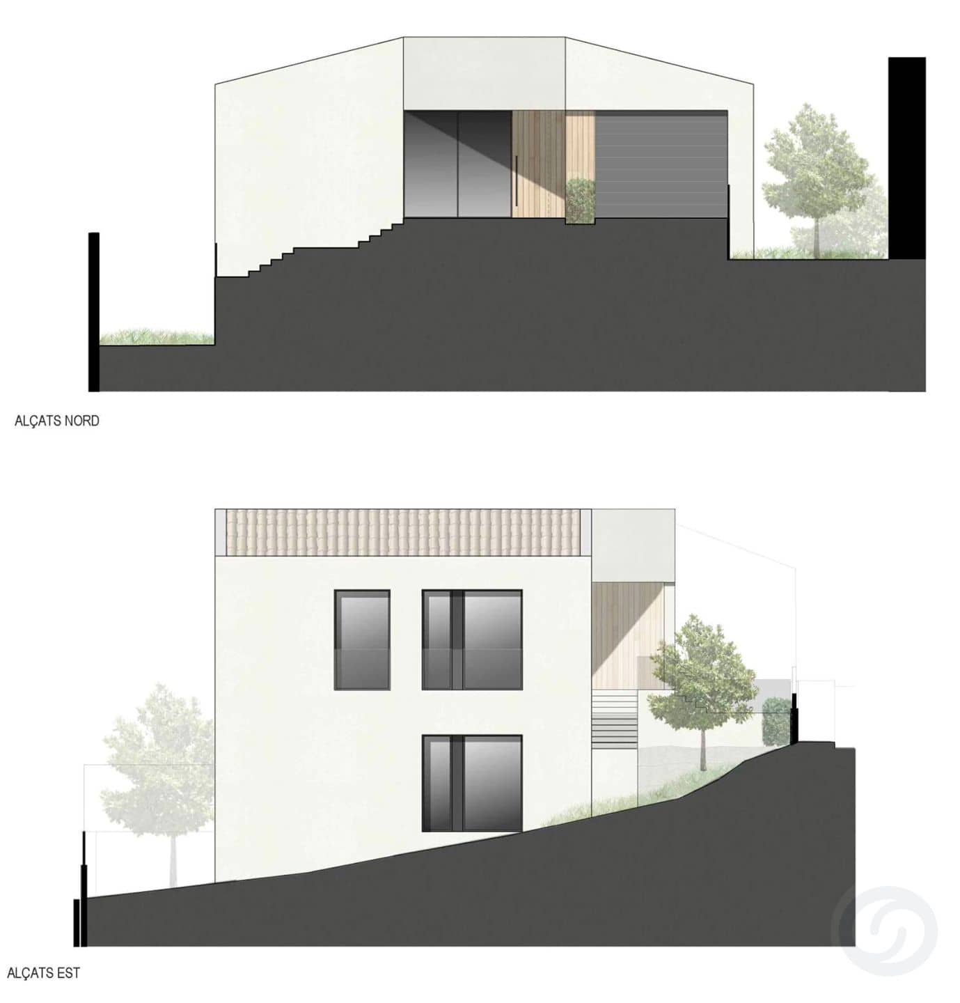 Floor plans — Elegant contemporary house with pool and bright spaces and sea views