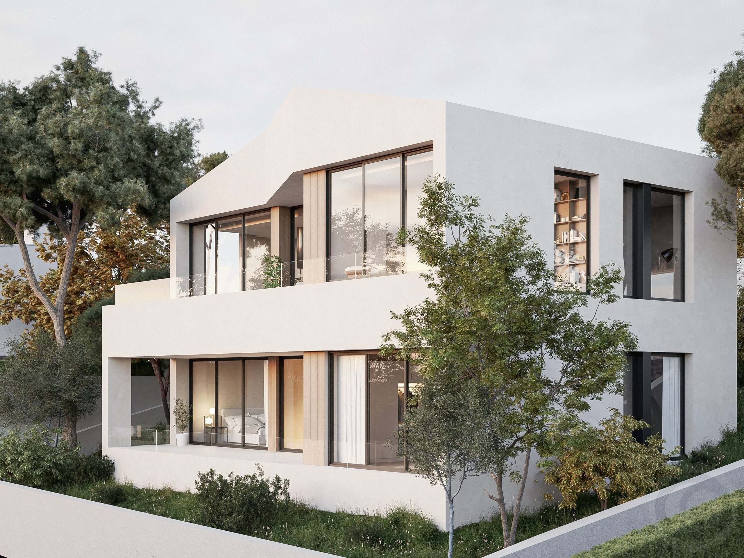 Elegant contemporary house with pool and bright spaces and sea views