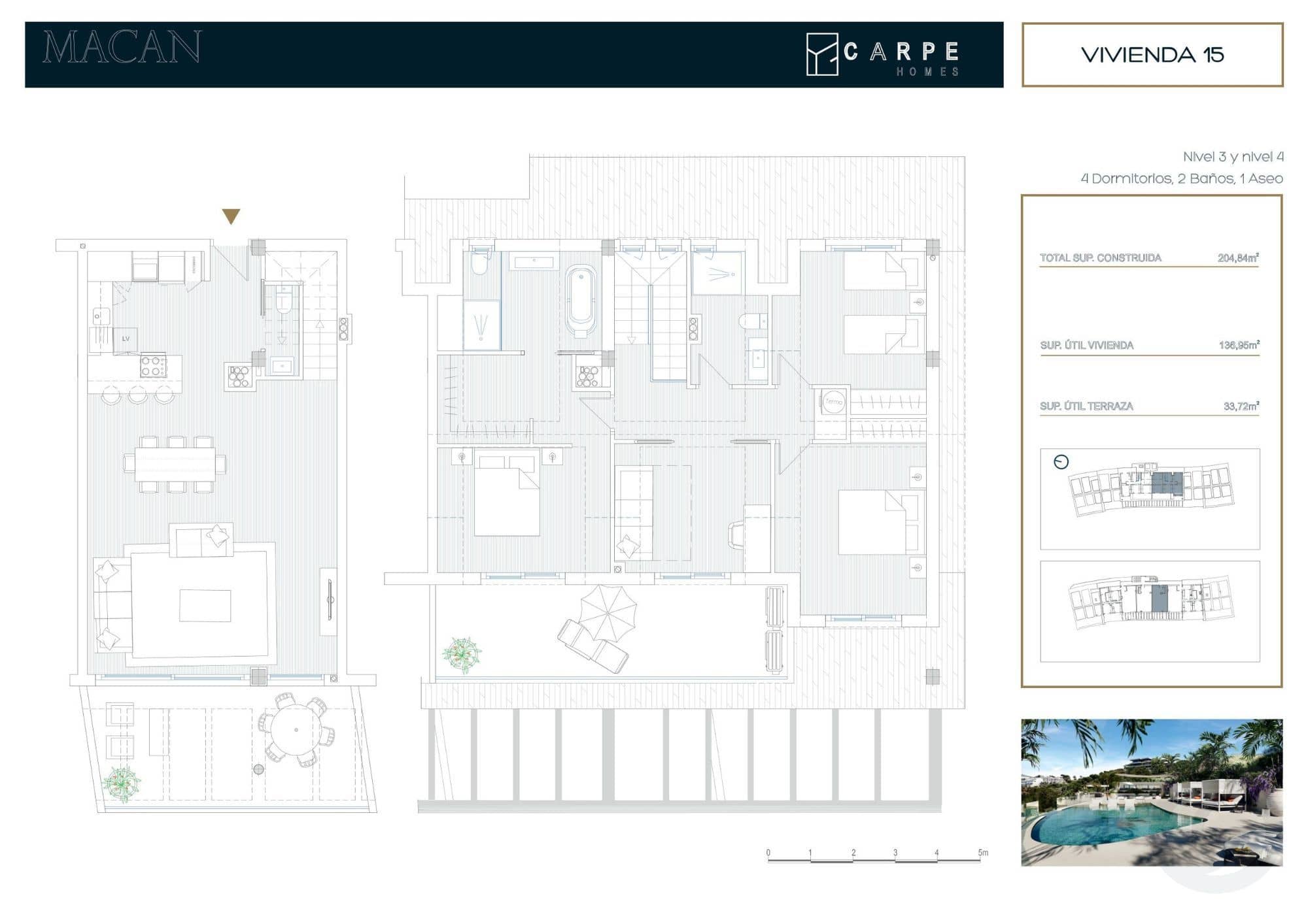Floor plans — Modern penthouse with sea views