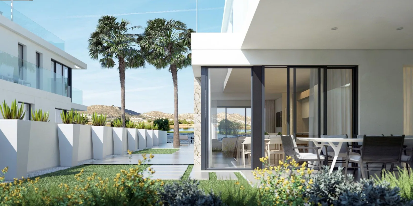 Halfvrijstaande villa's van 3 verdiepingen met zwembad en golfuitzicht in Font del Llop – Costa blanca south