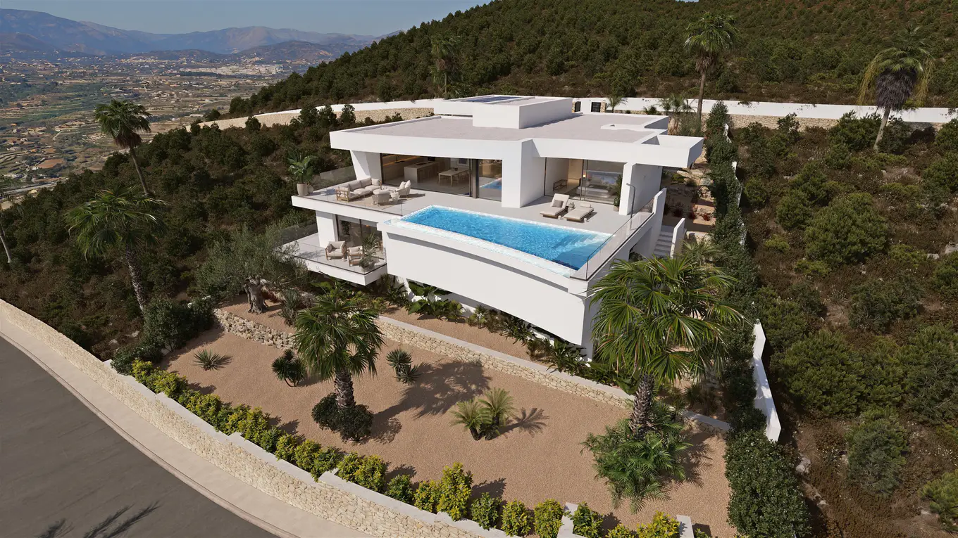 Villa Karma con vistas al mar y al Peñón de Ifach en Cumbre del Sol