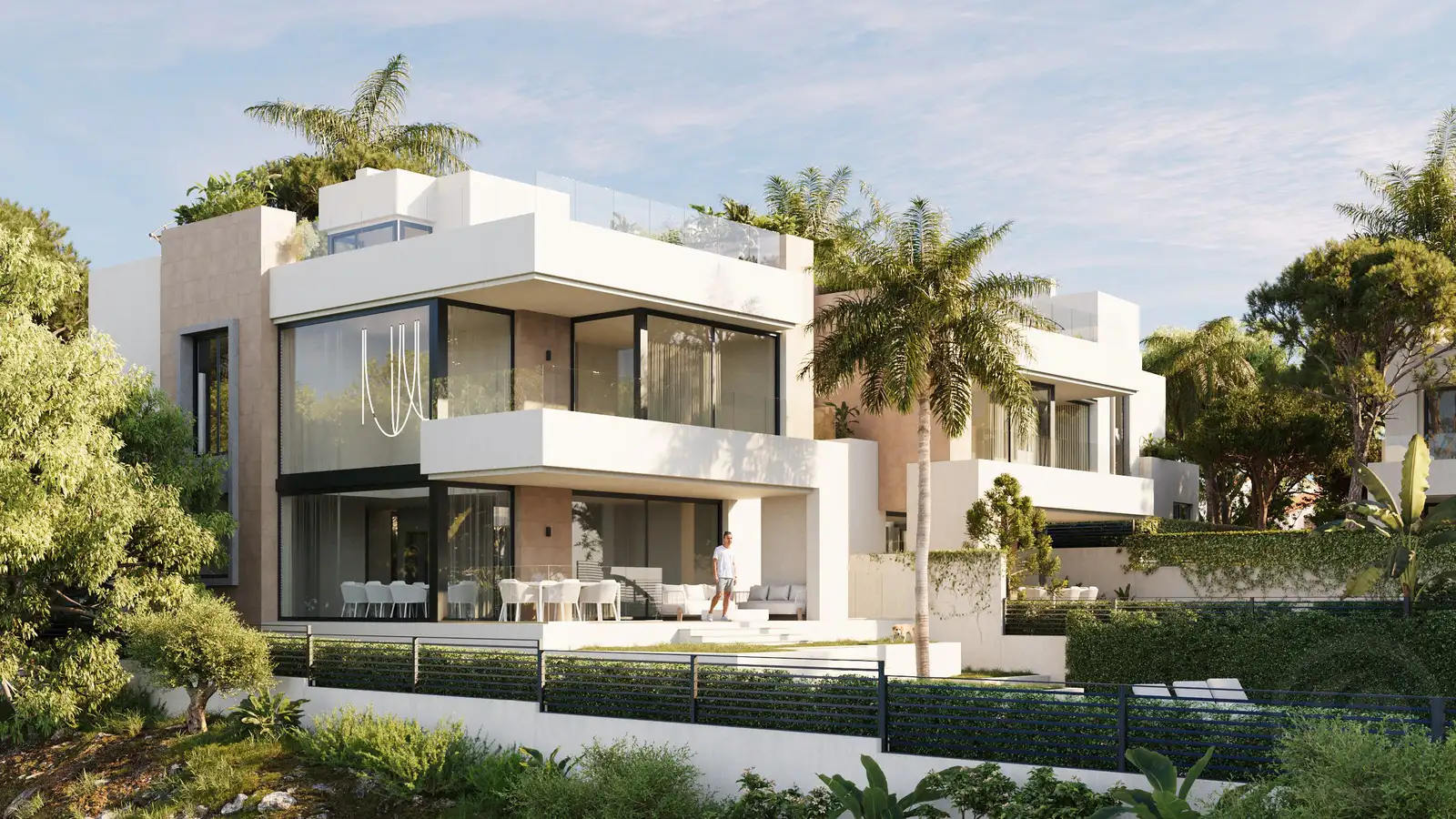 Villas de 4 quartos com vista mar junto à praia